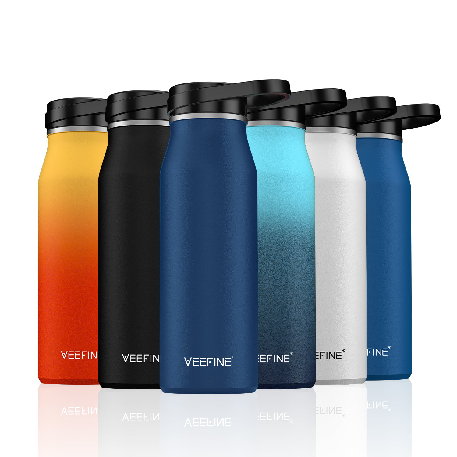 VEEFINE Insulated Water Bottle with Straw Lid 20/32/40oz Dishwasher Safe 18/8 Stainless Steel Water Bottle BPA-Free for Hiking Camping Yoga and Gym 