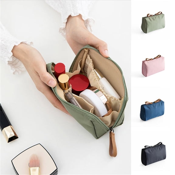 Travel Makeup Bag Pouch for Women, Small Portable Cosmetic Toiletry Organizer, Mini Zipper Makeup Case for Purse, Travel, and Everyday Storage