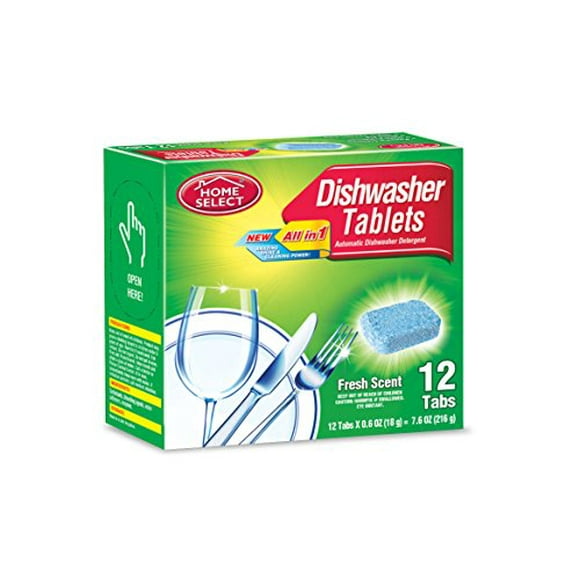 Home Select Dishwasher Tablets, 12 Tabs