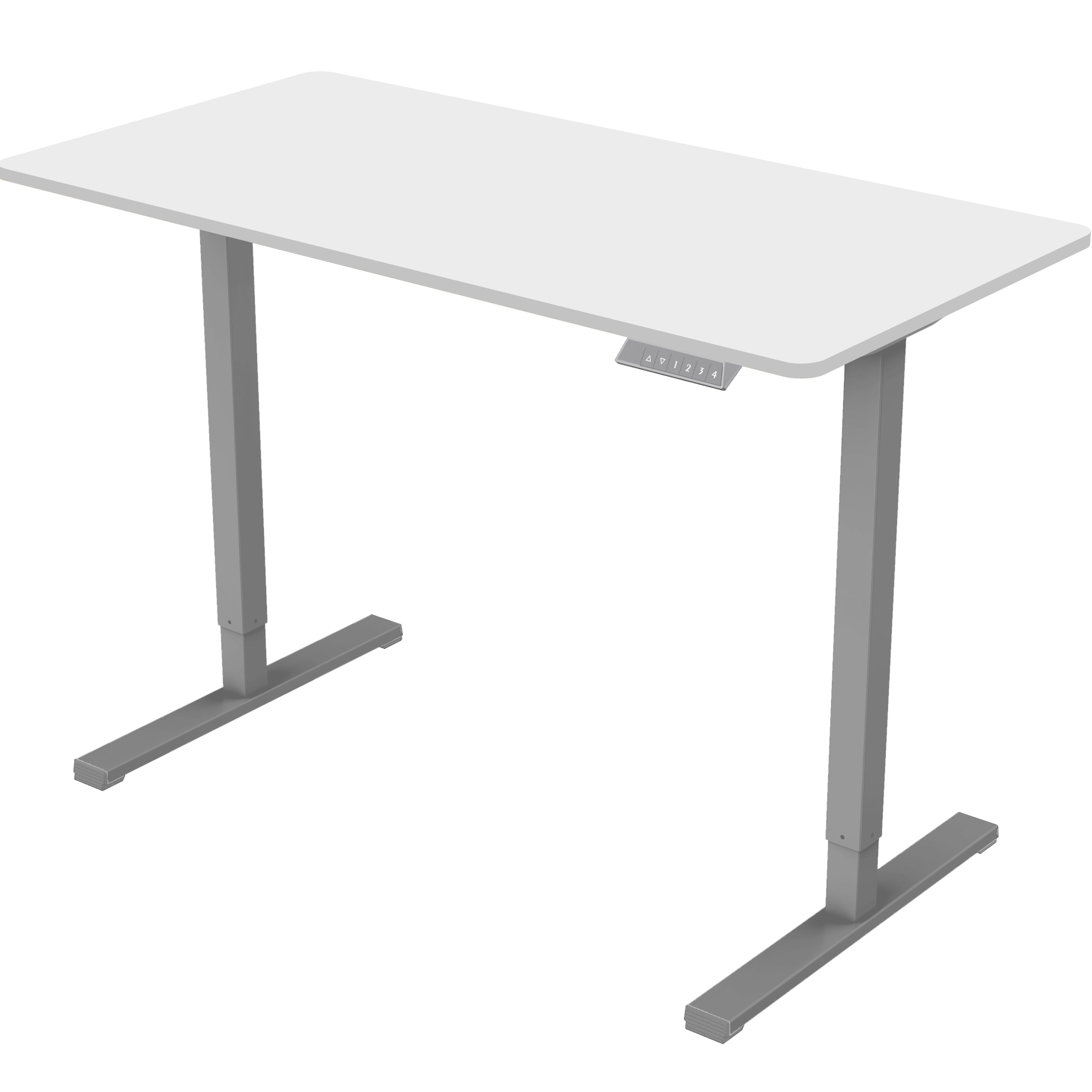 MAYEERTY Electric Standing Desk, Adjustable Height Desk for Home Office, 55 x 28 inches Sit Stand Workstation, Grey Frame & White Top