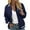 A1-Blue452, variant on Womens Stripe Rib Trim Bomber Jacket Solid Black Stand Collar Zip Up Pocket Daily Coat