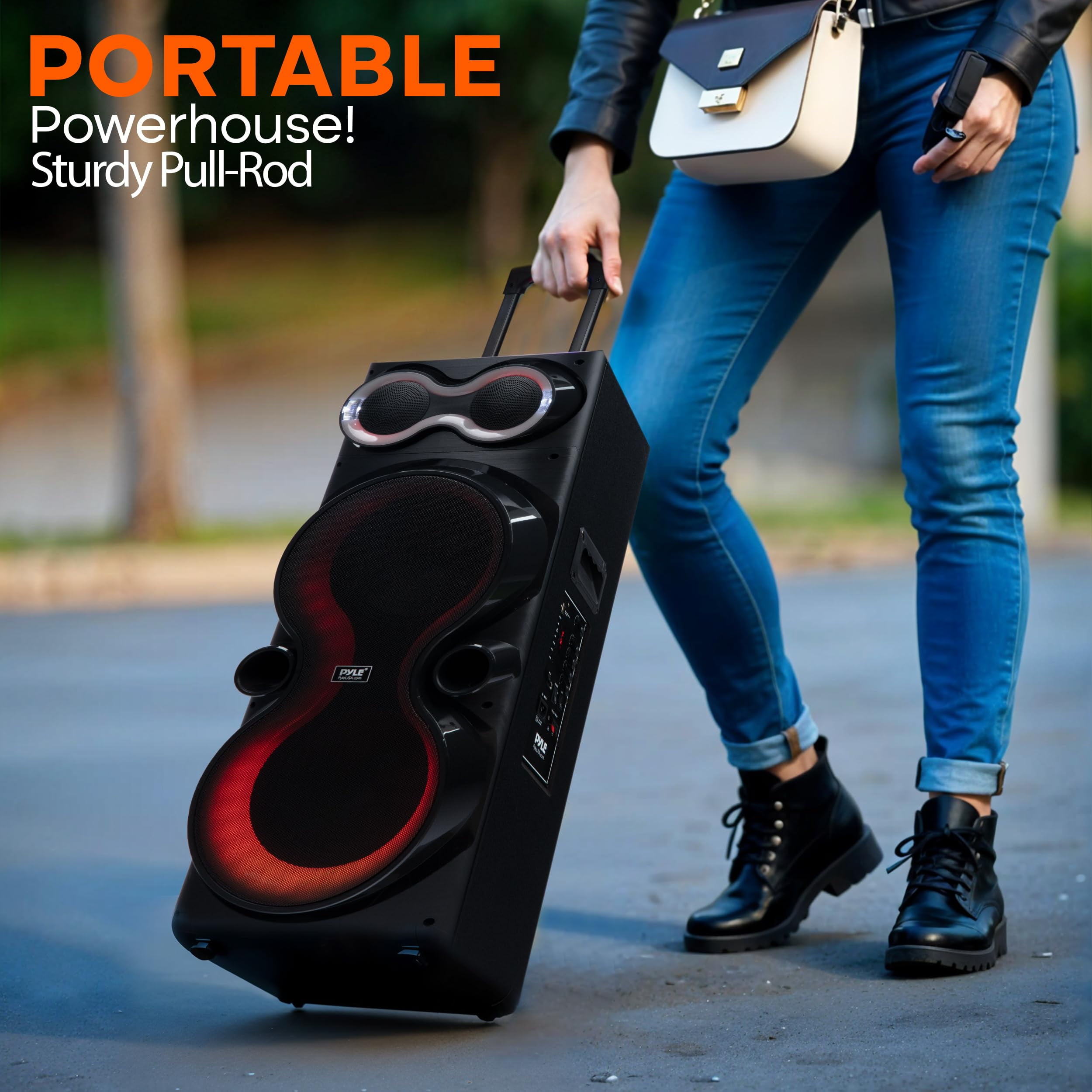 Pyle Audio Large Bluetooth Party Speaker - Big Bluetooth Speaker with True Wireless Stereo System - Enjoy Powerful Bass and Clear Treble - Big Speaker with LED Display - Model PPHP1028-240W