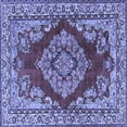 thumbnail image 1 of Ahgly Company Machine Washable Indoor Square Medallion Blue Traditional Area Rugs, 5' Square, 1 of 4