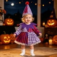 thumbnail image 2 of Bigetiay Baby Girl Halloween Outfit Clown Romper Dress With Hat Color Block Toddler Halloween Dress, Size 3-6 Months, 2 of 4