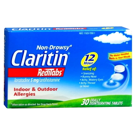 CLARITIN 12 Hour Reditabs 5 mg Orally Disintegrating Tablets 30 Tablets (Pack of 3)