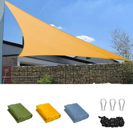 Outdoor Patio Ideas Permeable Patios EEEKit 10'x 10'x 10' UV Resistant Block Sun Shade Sail Canopy Awning, 95% UV Blockage Water & Air Permeable, Commercial & Residential, for Patio Yard Pergola Deck Yard and Outdoor Activities Sand ()