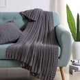 thumbnail image 2 of VCNY Home Dublin Grey Cable Knit Cotton Throw, 50" x 70", 2 of 5