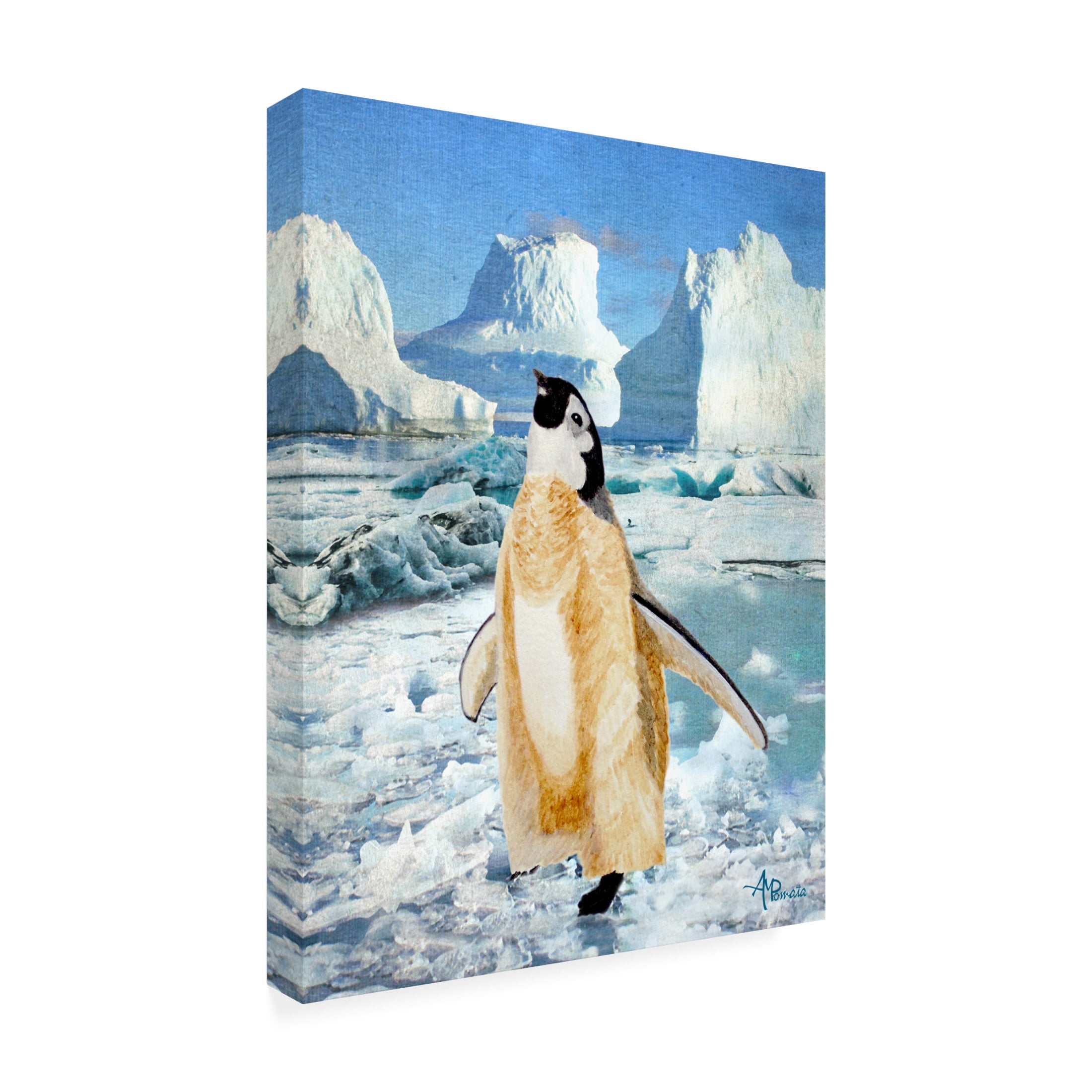 Canvas Wall Art - Angeles M. Pomata 'Penguin Chick In The Arctic' Wall Art for Living Room, Bedroom, or Office D?cor by Trademark Fine Art - 35 x 47 Inches