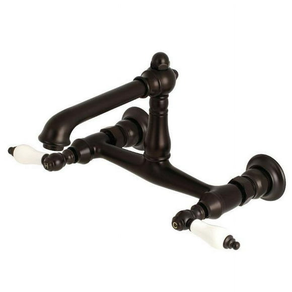 Kingston KS7245PL Wall Mount Vessel Sink Faucet, Oil Rubbed Bronze - 10.31 x 2.31 x 5.06 in.