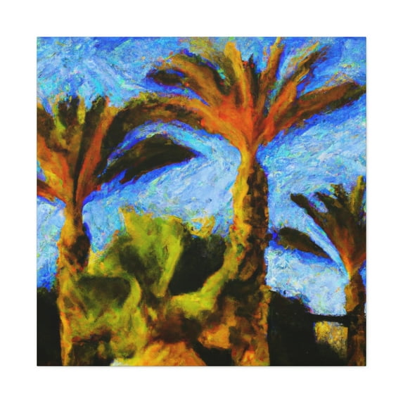 Palm Tree Oasis Scene - Canvas