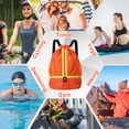 thumbnail image 4 of Bocaoying 3-Compartment Sports Drawstring Backpack, Water-Resistant Gym Bag with Wet/Dry Separation, Side Pockets & Zipper Pocket, Lightweight Swim Soccer Basketball Sack, 4 of 7