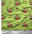 thumbnail image 3 of Soimoi Green Velvet Fabric Deer Animal Print Fabric by Yard 58 Inch Wide, 3 of 3