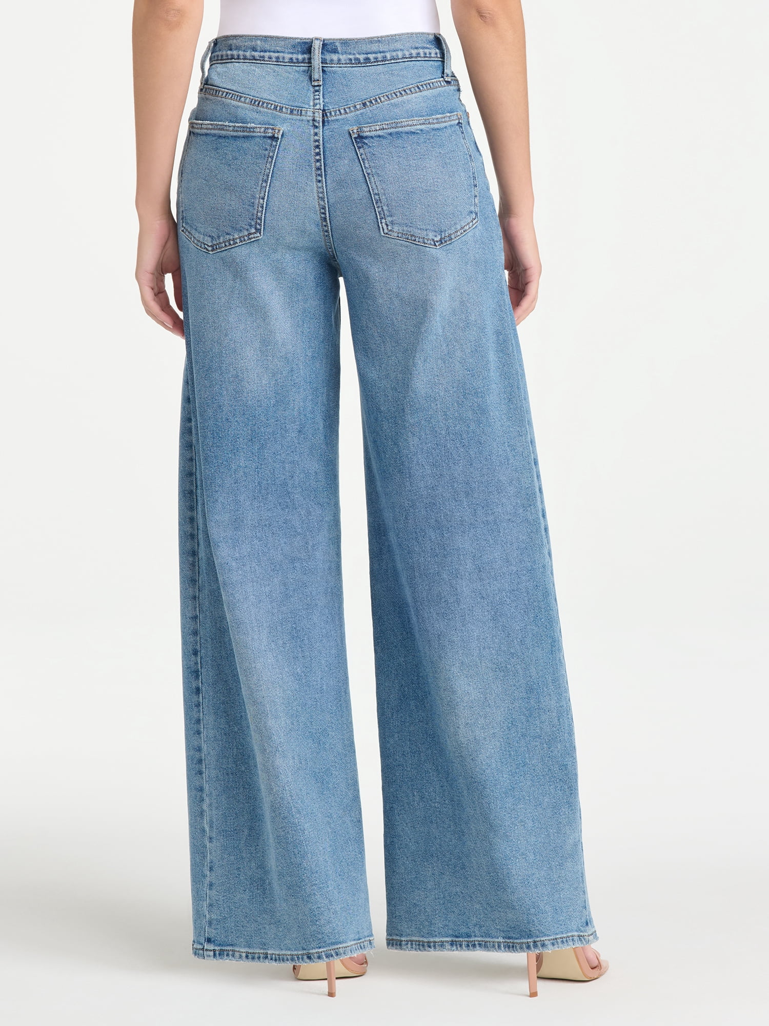 Sofia Vergara Women's and Women's Plus Pleated Wide Leg Jean, Sizes 0-26W