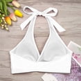 thumbnail image 5 of NordicNest Swim Tops Women Bikini Tops for Women Cropped Tankini Tops Padded Knot Twist Adjustable Tank Swimwear Top White S, 5 of 8