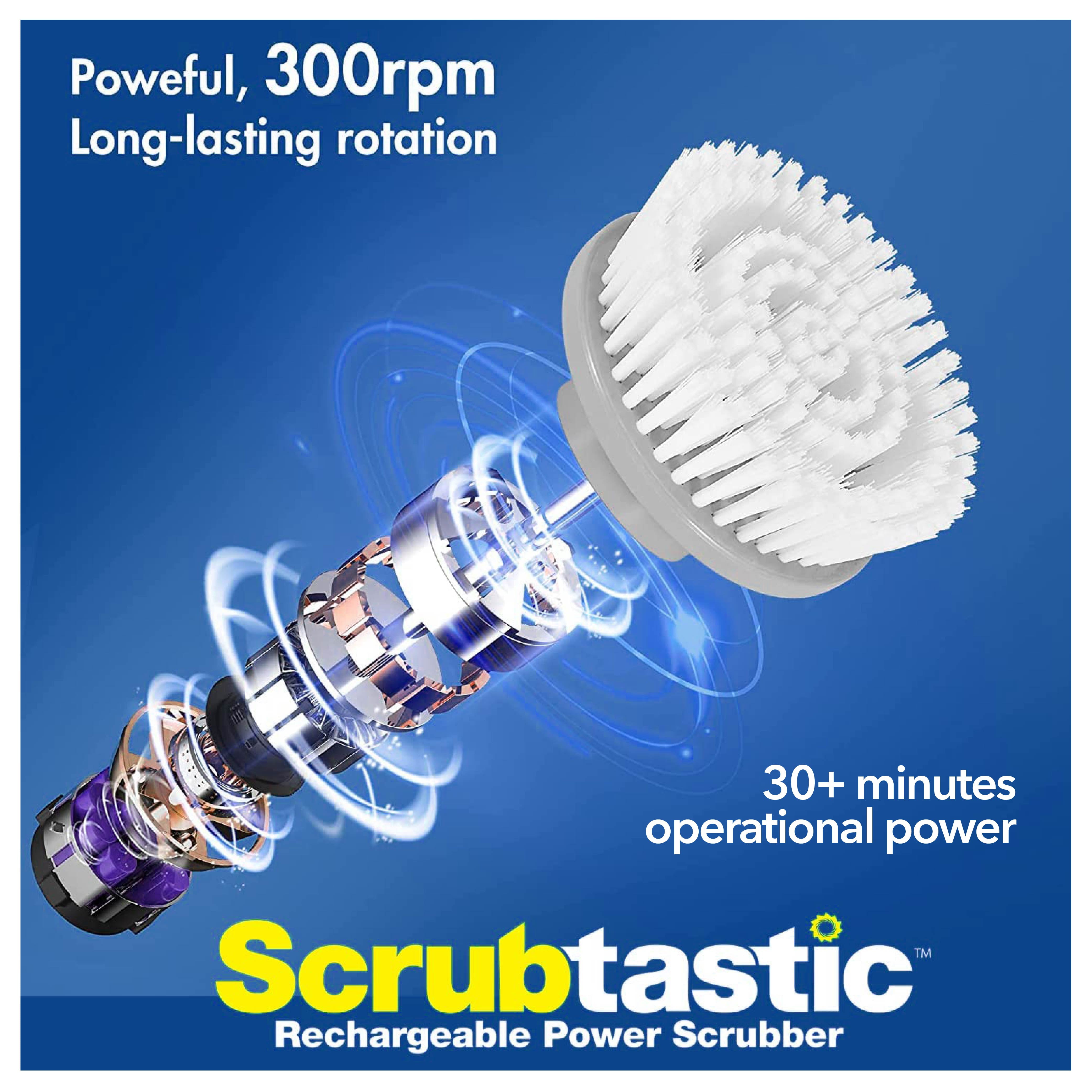 BELL + HOWELL Scrubtastic Power Scrubber with Extension Handle in the Power  Scrubbers department at