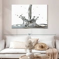 thumbnail image 2 of Elephant Stock Liquid Silver Splash Wall Art - Horizontal Canvas Wall Art - Living Room Wall Decor - Abstract Canvas - Silver And White Decor - 48" x 32", 2 of 8