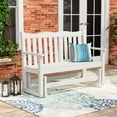 thumbnail image 2 of Patio Glider Loveseat Chair, 2 Person Outdoor Bench with 800 lbs Weight Capacity, All-Weather HIPS Patio Chair Swing Rocking Bench for Garden, Backyard, Porch, White, 2 of 8