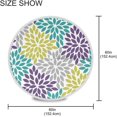 thumbnail image 3 of Coolnut 60" Dahlia Round Tablecloth, Waterproof Outdoor Tablecloth with Umbrella Hole and Zipper, for Kitchen Dining Picnic Party Home Decor, 3 of 7