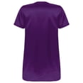 thumbnail image 3 of Alvivi Men Satin Nightgown V Neck Short Sleeve Sleepwear Solid Nightwear Purple XL, 3 of 8