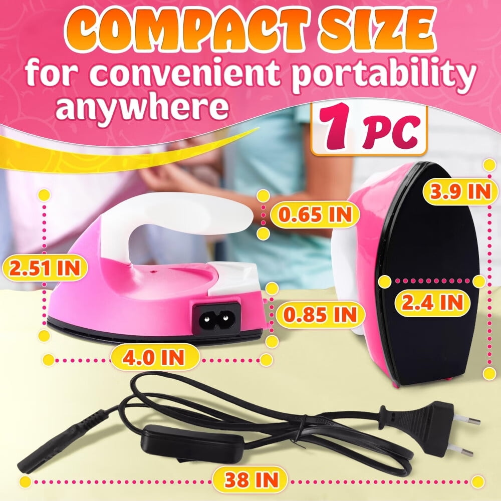 Mini Iron for Crafting - Small Iron for Crafts Small Travel Iron Mini Heat Press Iron Mini Iron for Clothes Mini Craft Iron Small Iron for Clothes - Mini Steam Iron for Clothes with Charging Base