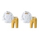 thumbnail image 2 of Qarigey Otoño niños manga larga botón abajo camisa pantalones conjunto fiesta banquete evento niños pajarita cinturón ropa pantalones ropa 90cm 2piezas, 2 of 6