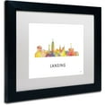 thumbnail image 2 of Trademark Fine Art 'Lansing Michigan Skyline WB-1' Canvas Art by Marlene Watson, White Matte, Black Frame, 2 of 4