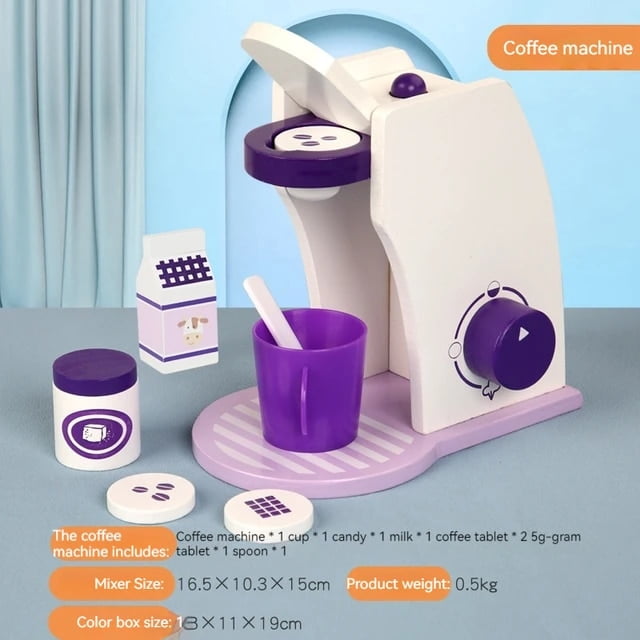 The New Children‘S Simulation Of Every Kitchen Purple Bread Machine Blender Coffee Machine Small Household Appliance Combination