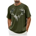 thumbnail image 4 of Jinhomg Mens Summer Tees Funny Animal Deer Graphic Casual T-Shirts Lightweight Comfy Short Sleeve Round Neck Tee Tops Athletic Workout Wear Men Green XL, 4 of 6