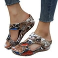 thumbnail image 2 of OOOUM On Sandals For Women Comfortable Cushioned Soft Flat Sandals Cutout Open Toe Casual Summer Walking Flats Orange US:8.5, 2 of 8