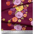 thumbnail image 3 of Soimoi Pink Poly Georgette Fabric Leaves & Floral Print Sewing Fabric BTY 52 Inch Wide, 3 of 3