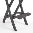 thumbnail image 3 of Constance Outdoor Folding Acacia Wood Barstools (Set of 2), Dark Gray and Brown, 3 of 14