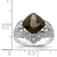 thumbnail image 2 of Sterling Silver Smokey Quartz & Diamond Ring. Carat Wt- 0.07ct. Gem Wt- 3.2ct, 2 of 2