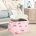 thumbnail image 3 of Yayeee Collapsible Cube Storage Bin with Lid Fabric Closet Decorative Basket with Handles, Pink Cute Cherry Pattern, 3 of 7