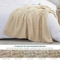 thumbnail image 3 of Large Cotton Blanket,QZS Beige Cotton Weave Throw Blanket,1Pack Lightweight Cozy Summer Cloth for Couch,Aesthetic Woven Cloth for Office,Home,51.2x59In, 3 of 7
