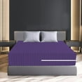 thumbnail image 3 of 100% Egyptian Cotton L Shape Zipper Mattress Cover, 800 TC, 10 Inch Deep Pocket Queen Size (60x80), Stripe Purple, 3 of 6