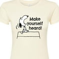 thumbnail image 3 of Peanuts - Make Yourself Heard - Juniors Fitted Graphic T-Shirt, 3 of 6