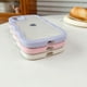 thumbnail image 4 of Funda transparente para iPhone 12/12 Pro de 6,1 pulgadas, lindo marco ondulado rizado transparente estético a prueba de golpes, funda delgada y suave de TPU para niñas y mujeres, color morado JM, 4 of 4