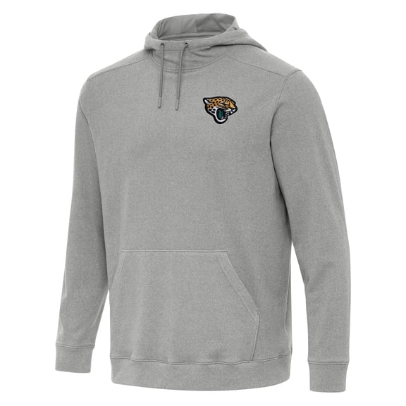Men's Antigua Heather Gray Jacksonville Jaguars Cloud Pullover Hoodie