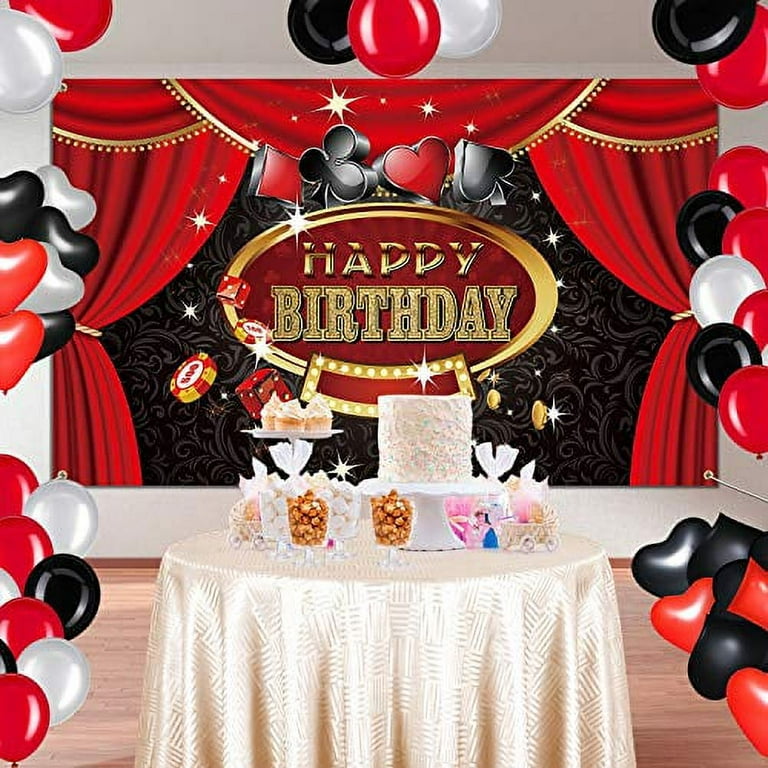 Casino Theme Party Decorations, Casino Birthday Party Decorations Supplies, Las Vegas Party Decorations, Poker Happy Birthday Banner, Casino Letter