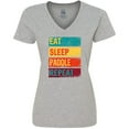 thumbnail image 3 of Inktastic Stand Up Paddle Boarding Eat Sleep Paddle Repeat Women's V-Neck T-Shirt, 3 of 5