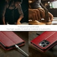 thumbnail image 4 of Feishell for Apple iPhone 15 Pro Wallet Case for Women Men,Premium PU Leather Magnetic Closure Folio Flip Kickstand Credit Card Slots Shockproof Classic Purse Phone Case,Red, 4 of 7