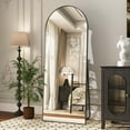thumbnail image 4 of BEAUTYPEAK 65.1"x 25" Arched Full Length Floor Mirror Full Body with Stand,Black, 4 of 10