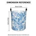 thumbnail image 4 of Blue Abstract Water Ripples Print Extra Large Foldable Laundry Basket  Stylish  Easy to Use for Bedroom Bathroom  Laundry Room  Oxford Fabric Storage Bin, 4 of 9
