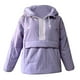 thumbnail image 3 of Chaquetas y abrigos casuales de manga larga sin capucha para mujer, jersey de cuello redondo, chaqueta acolchada de manga larga, holgada, con media cremallera y capucha con cordón ajustable., 3 of 6