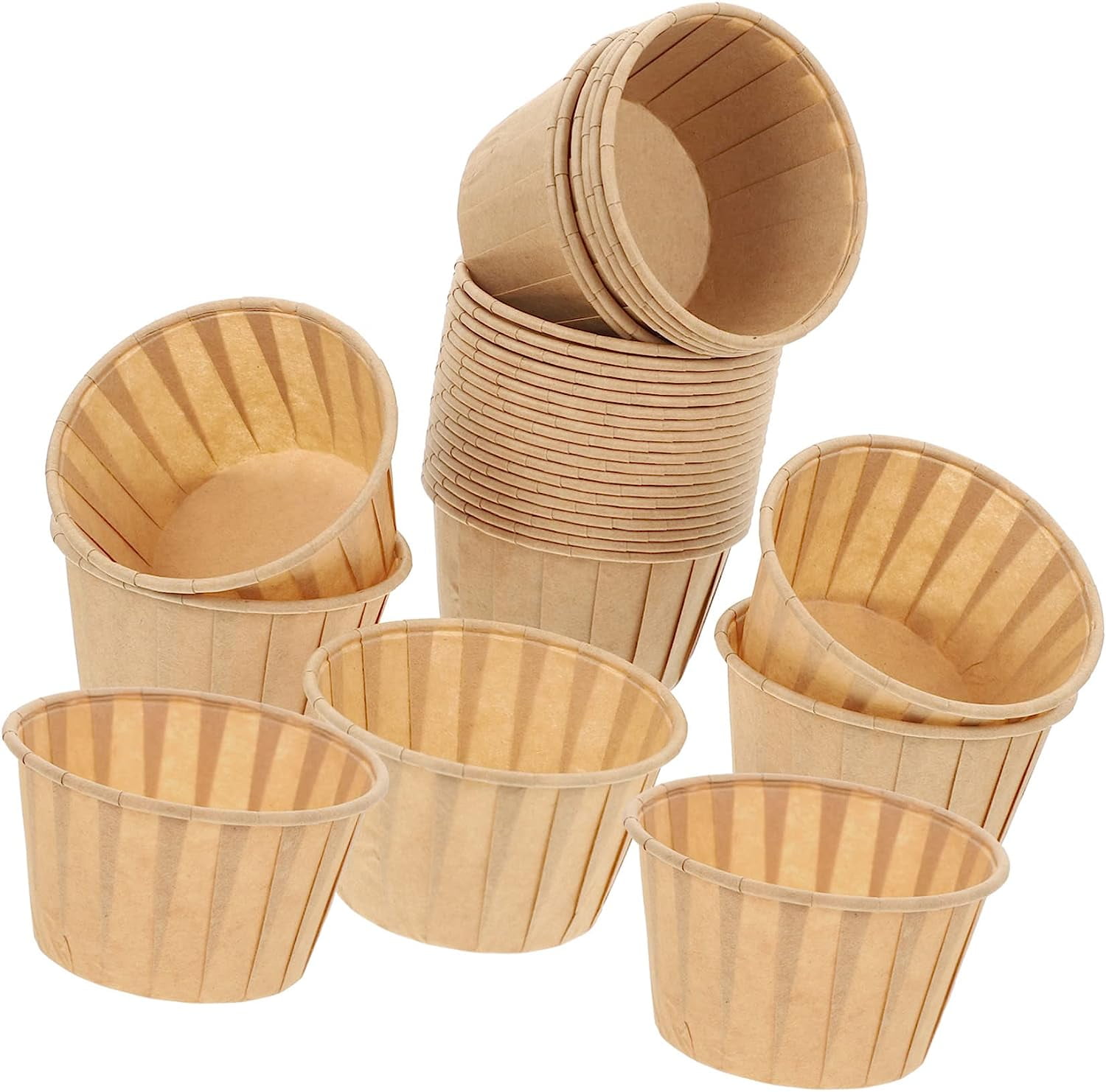 50pcs cupcake Cups Cuake Holder Compact Flamingo Paper Mini Household Oil-proof Snacks Pan Party Muffins Cake For Pudding Disposable Thickened Cream New Baking Ice Wrappers