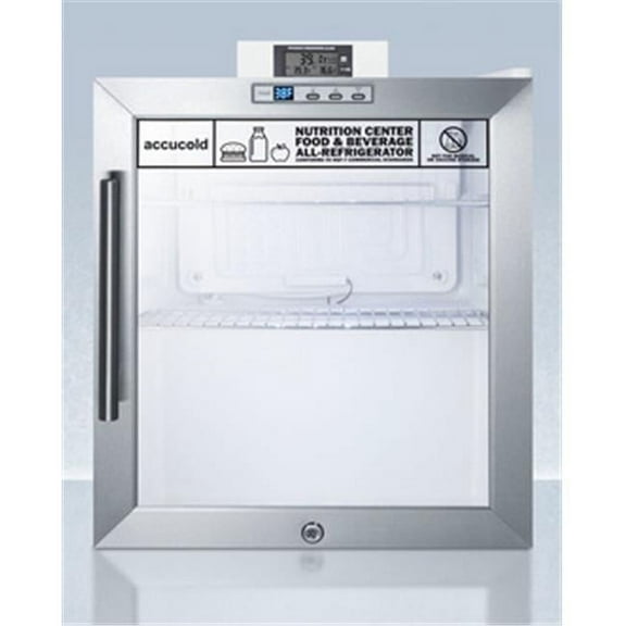 Accucold SCR215LNZ 1.7 cu. ft. Glass Door Nutrition Center All Refrigerator with Alarm & Thermometer