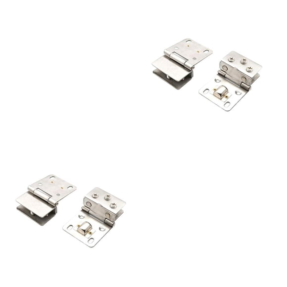 Kenally Stainless Steel Glass Hinge Anti-corrosive Punch-free Shop Bathroom Cupboard Kitchen Home Hardware Door Hinges unilateral L 2piezas
