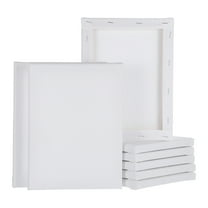 Uxcell 8 Pcs Stretched Canvas, 7x9" Artist Boards 4/5" Profile Cotton Panels,White