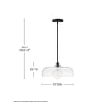 thumbnail image 4 of 83497BK Lark Maisie - 10W 1 LED Medium Pendant-6.75 Inches Tall and 15 Inches Wide-Black Finish-Clear Glass Color, 4 of 7