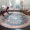 thumbnail image 3 of SAFAVIEH Bristol Xzavier Traditional Polyester Area Rug, Blue/Light Grey, 7' x 7' Round, 3 of 5
